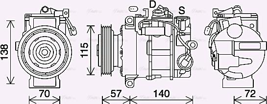 Ava Quality Cooling MSK708 - Kompresors, Gaisa kond. sistēma www.autospares.lv