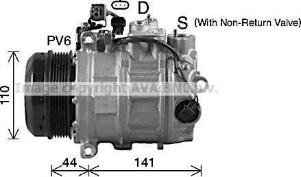 Ava Quality Cooling MSK738 - Compressor, air conditioning www.autospares.lv