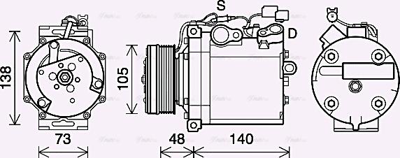 Ava Quality Cooling MTAK263 - Kompresors, Gaisa kond. sistēma www.autospares.lv