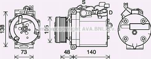 Ava Quality Cooling MTK263 - Kompresors, Gaisa kond. sistēma www.autospares.lv