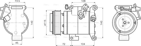 Ava Quality Cooling MZAK304 - Kompresors, Gaisa kond. sistēma www.autospares.lv