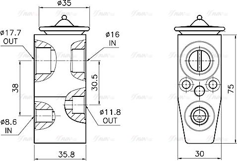 Ava Quality Cooling OL1746 - Izplešanās vārsts, Gaisa kond. sistēma www.autospares.lv