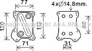 Ava Quality Cooling OL3685 - Eļļas radiators, Motoreļļa www.autospares.lv