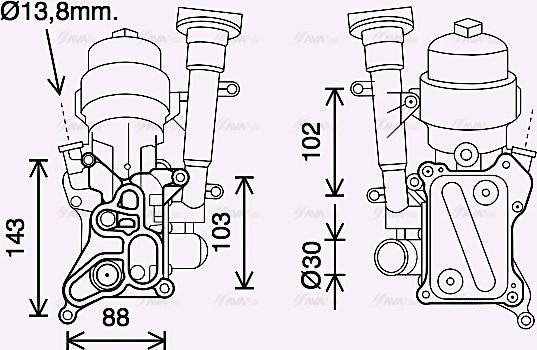 Ava Quality Cooling OL3686H - Eļļas radiators, Motoreļļa www.autospares.lv