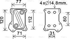 Ava Quality Cooling OL3686 - Eļļas radiators, Motoreļļa www.autospares.lv