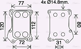 Ava Quality Cooling OL3688 - Eļļas radiators, Motoreļļa www.autospares.lv