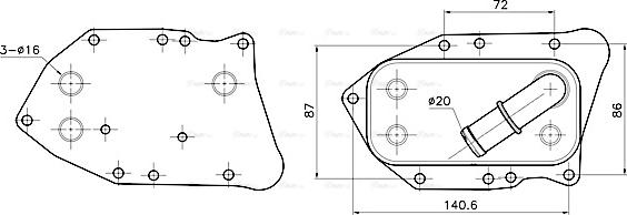 Ava Quality Cooling OL3750 - Eļļas radiators, Motoreļļa www.autospares.lv