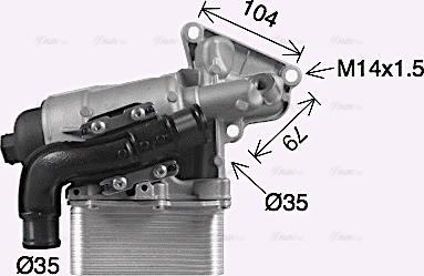 Ava Quality Cooling OL3710H - Eļļas radiators, Motoreļļa www.autospares.lv