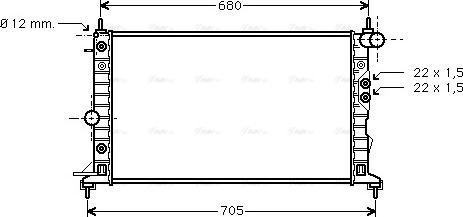 Ava Quality Cooling OLA2220 - Radiators, Motora dzesēšanas sistēma www.autospares.lv