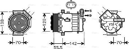 Ava Quality Cooling OL K447 - Kompresors, Gaisa kond. sistēma www.autospares.lv