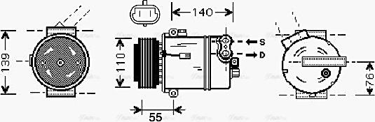 Ava Quality Cooling OLAK451 - Kompresors, Gaisa kond. sistēma www.autospares.lv