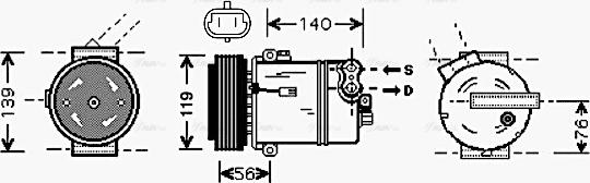 Ava Quality Cooling OL K463 - Kompresors, Gaisa kond. sistēma autospares.lv