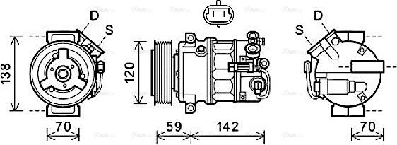 Ava Quality Cooling OLK579 - Compressor, air conditioning www.autospares.lv