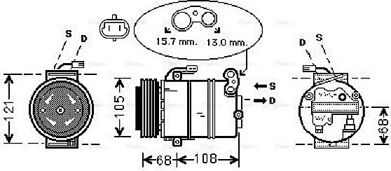 Ava Quality Cooling OLAK138 - Kompresors, Gaisa kond. sistēma www.autospares.lv