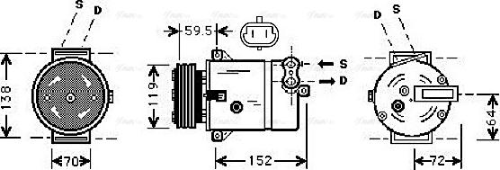 Ava Quality Cooling OLAK279 - Kompresors, Gaisa kond. sistēma www.autospares.lv