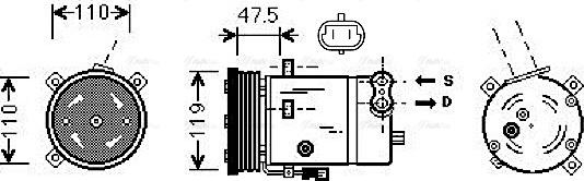 Ava Quality Cooling OLAK277 - Kompresors, Gaisa kond. sistēma www.autospares.lv