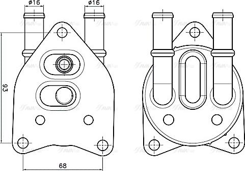 Ava Quality Cooling PE3432 - Eļļas radiators, Automātiskā pārnesumkārba www.autospares.lv