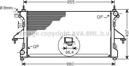 Ava Quality Cooling PE 2304 - Radiators, Motora dzesēšanas sistēma www.autospares.lv