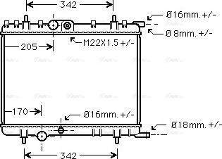 Ava Quality Cooling PE 2300 - Радиатор, охлаждение двигателя www.autospares.lv