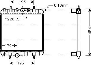 Ava Quality Cooling PE2243 - Radiators, Motora dzesēšanas sistēma www.autospares.lv