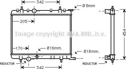 Ava Quality Cooling PEA2223 - Radiators, Motora dzesēšanas sistēma www.autospares.lv