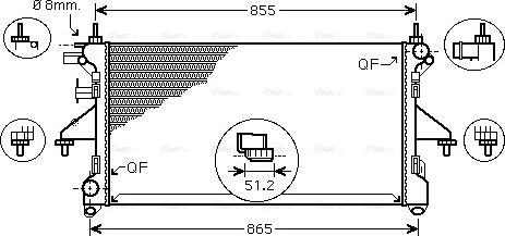 Ava Quality Cooling PEA2309 - Radiators, Motora dzesēšanas sistēma www.autospares.lv