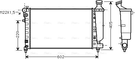 Ava Quality Cooling PEA2216 - Radiators, Motora dzesēšanas sistēma www.autospares.lv