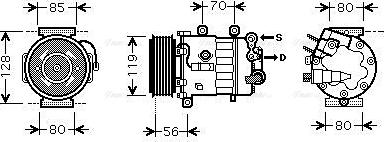 Ava Quality Cooling PEAK322 - Kompresors, Gaisa kond. sistēma www.autospares.lv