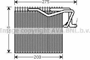 Ava Quality Cooling PE V287 - Iztvaikotājs, Gaisa kondicionēšanas sistēma www.autospares.lv