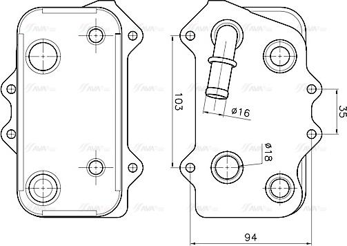 Ava Quality Cooling PR3104 - Eļļas radiators, Mehāniskā pārnesumkārba www.autospares.lv