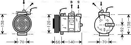 Ava Quality Cooling PRAK040 - Kompresors, Gaisa kond. sistēma www.autospares.lv