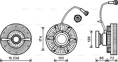 Ava Quality Cooling REC102 - Sajūgs, Radiatora ventilators www.autospares.lv