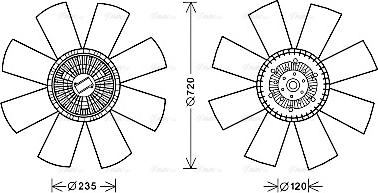 Ava Quality Cooling REF113 - Sajūgs, Radiatora ventilators www.autospares.lv