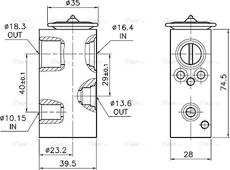 Ava Quality Cooling RT1683 - Izplešanās vārsts, Gaisa kond. sistēma www.autospares.lv