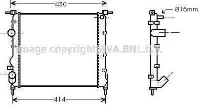 Ava Quality Cooling RT 2261 - Radiators, Motora dzesēšanas sistēma www.autospares.lv