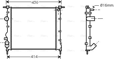 Ava Quality Cooling RTA2261 - Radiators, Motora dzesēšanas sistēma www.autospares.lv