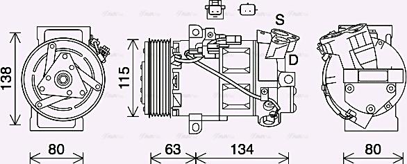 Ava Quality Cooling RTAK640 - Kompresors, Gaisa kond. sistēma www.autospares.lv