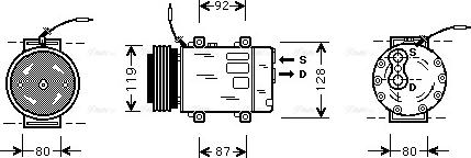 Ava Quality Cooling RTAK283 - Compressor, air conditioning www.autospares.lv