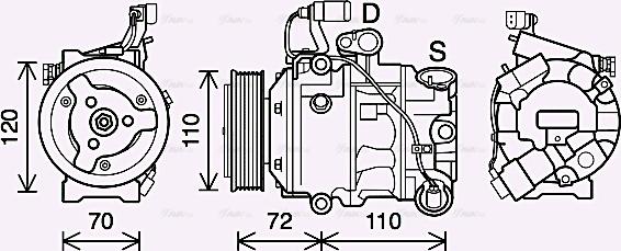 Ava Quality Cooling SAK025 - Kompresors, Gaisa kond. sistēma www.autospares.lv