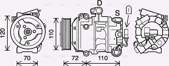 Ava Quality Cooling SAK026 - Kompresors, Gaisa kond. sistēma www.autospares.lv