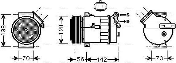 Ava Quality Cooling SBAK067 - Kompresors, Gaisa kond. sistēma www.autospares.lv