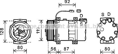 Ava Quality Cooling SCK033 - Kompresors, Gaisa kond. sistēma www.autospares.lv