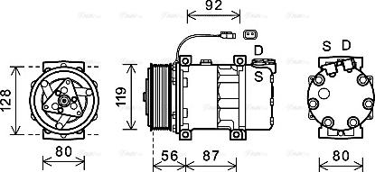 Ava Quality Cooling SCAK033 - Kompresors, Gaisa kond. sistēma www.autospares.lv