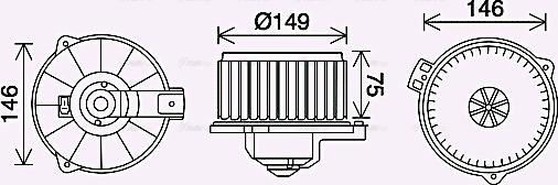 Ava Quality Cooling TO8735 - Salona ventilators www.autospares.lv