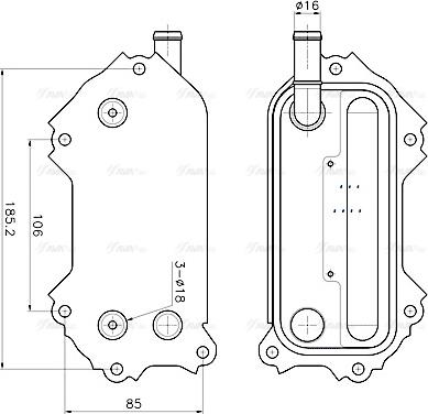 Ava Quality Cooling TO3792 - Eļļas radiators, Motoreļļa www.autospares.lv