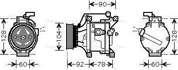 Ava Quality Cooling TOAK446 - Kompresors, Gaisa kond. sistēma www.autospares.lv