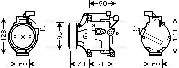 Ava Quality Cooling TOAK443 - Kompresors, Gaisa kond. sistēma www.autospares.lv