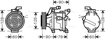 Ava Quality Cooling TOAK447 - Kompresors, Gaisa kond. sistēma www.autospares.lv