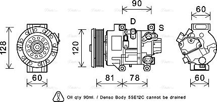 Ava Quality Cooling TOAK581 - Kompresors, Gaisa kond. sistēma www.autospares.lv