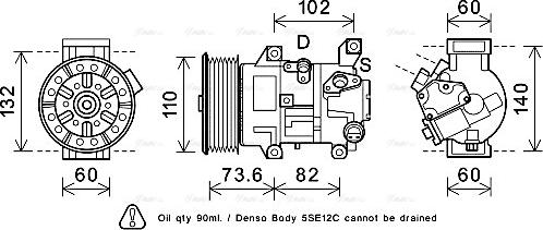 Ava Quality Cooling TOAK683 - Kompresors, Gaisa kond. sistēma www.autospares.lv